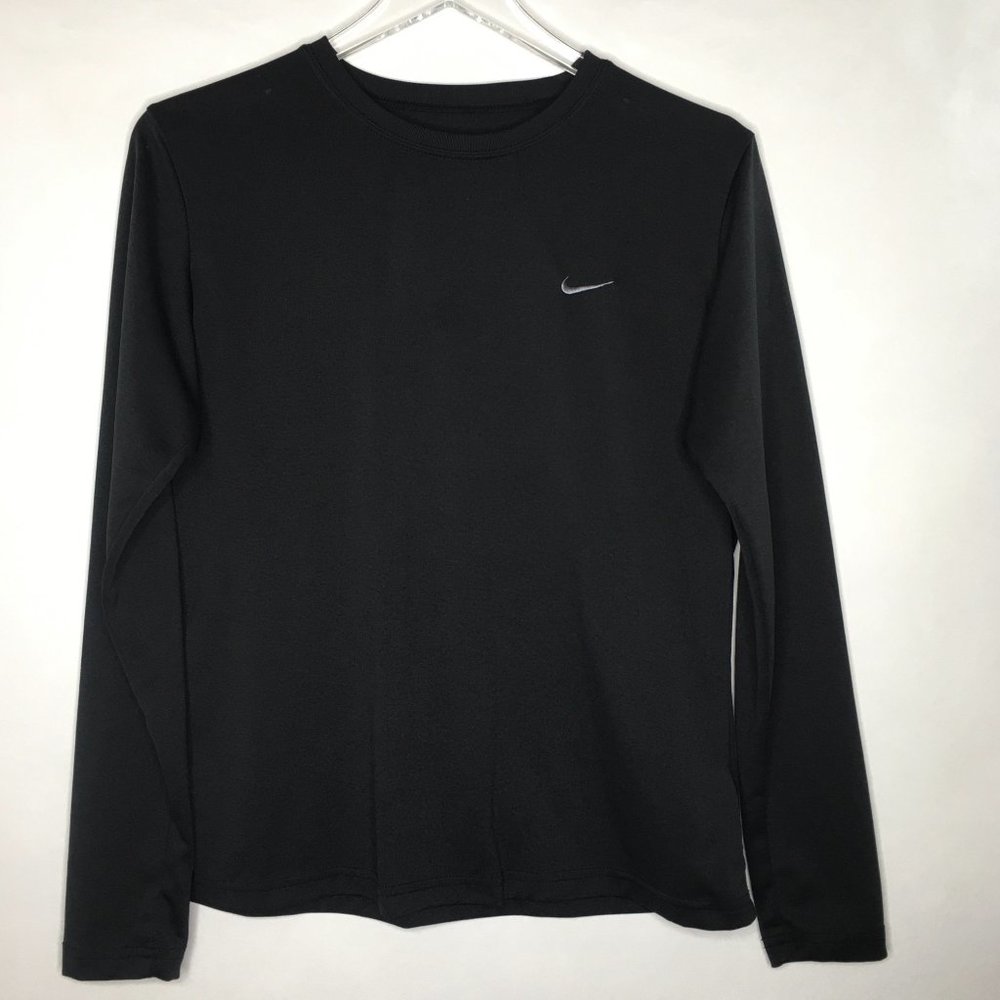 Nike Dri-FIT Top Long Sleeve Crew Neck Running Black Size L